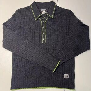 Versace Jeans Couture Womens Vtg S Collared Button Sweater Lambswool Acrylic